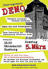 Plakat zur überregionalen Demo am 5. März